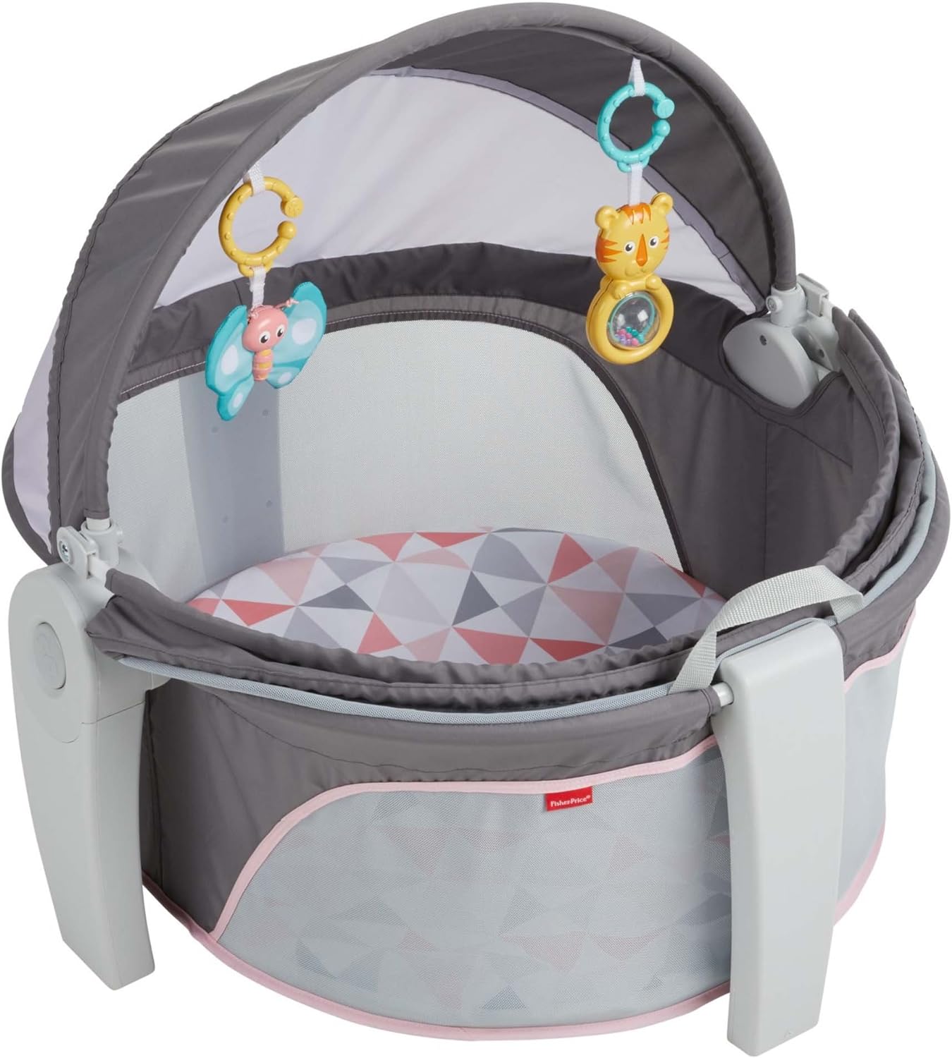 Fisher-Price Portable Bassinet and Travel-Play Area with Baby Toys, Indoor and Outdoor Use, On-the-Go Baby Dome, Windmill - Image 7